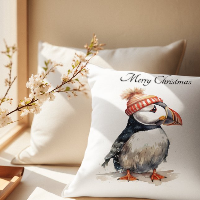 Merry Puffin, anpassningsbar Kudde (Skapare uppladdad)