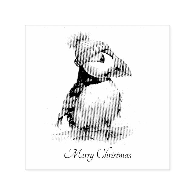 Merry Puffin, anpassningsbar Självfärgande Stämpel (Design)