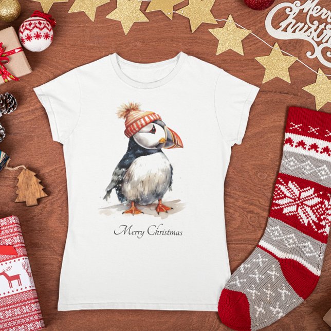 Merry Puffin, anpassningsbar T Shirt (Skapare uppladdad)