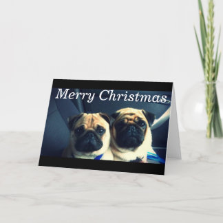 Merry pug julafton helgkort
