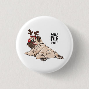 Merry Pug Party Knapp