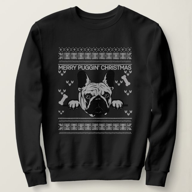 Merry Puggin jul Sweater T Shirt (Design framsida)