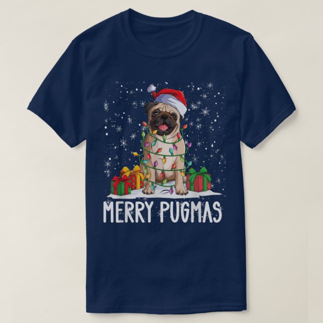 Merry Pugmas 2022 Julafton Pug jul Party Pug Lov T Shirt (Design framsida)
