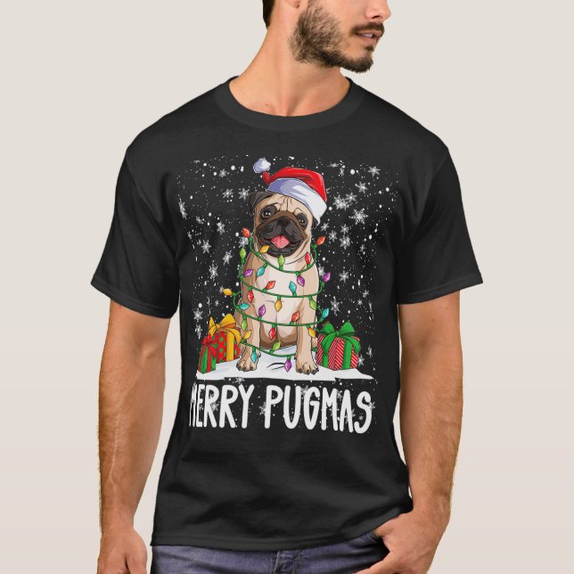 Merry Pugmas 2022 Julafton Pug jul Party Pug Lov T Shirt (Framsida)
