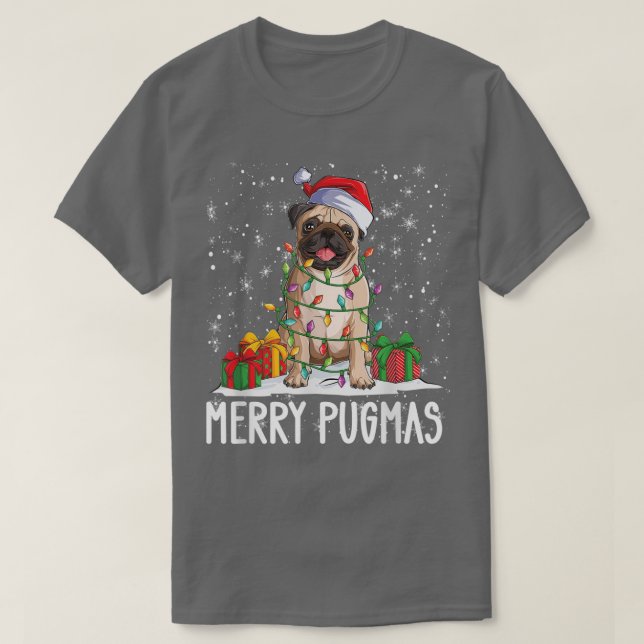 Merry Pugmas 2022 Julafton Pug jul Party Pug Lov T Shirt (Design framsida)