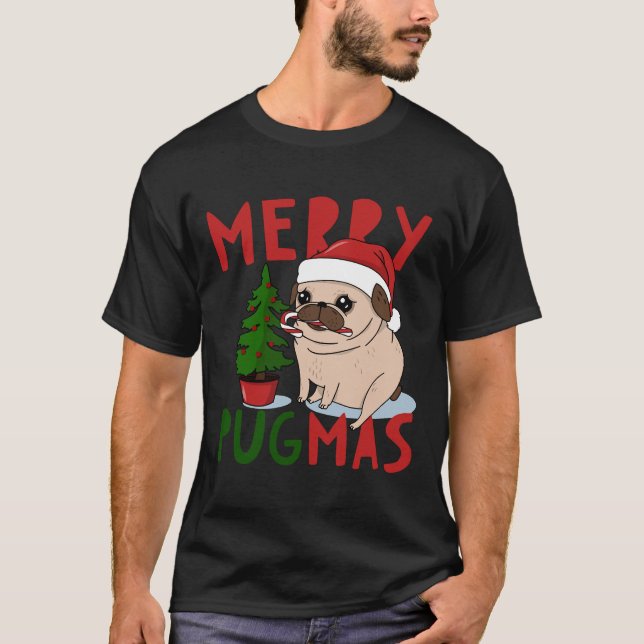 Merry Pugmas Cute jul Pug Classic T-Shirt 5 (Framsida)