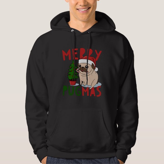Merry Pugmas Cute jul Pug Classic T-Shirt 5 Hoodie (Framsida)