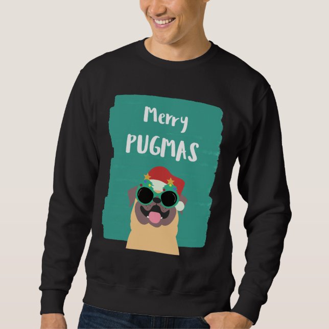 Merry Pugmas Essential T-Shirt 706 Lång Ärmad Tröja (Framsida)