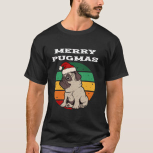Merry Pugmas Funny Pug jul - julpug Hund T Shirt