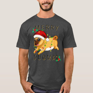 Merry Pugmas jul Cute Pug Älskare Girl Boy Wom T Shirt