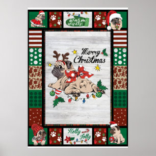 Merry Pugmas Julafton Pug jul Party Pug Älskare Poster
