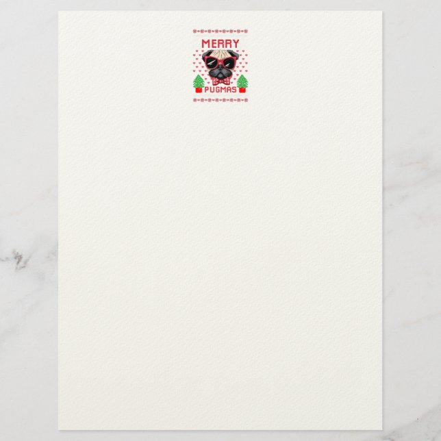 Merry Pugmas! Letterhead Brevhuvud (Framsida)