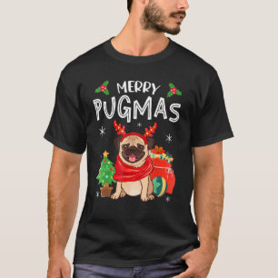 Merry Pugmas Pug Hund jul Julafton Funny T Shirt
