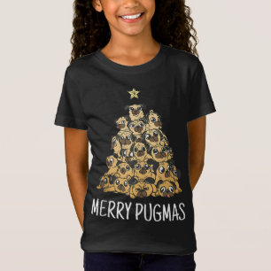 Merry Pugmas Pug Julgran Hund Santa Julafton Pug T Shirt