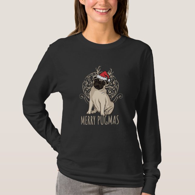 Merry Pugmas T Shirt (Framsida)