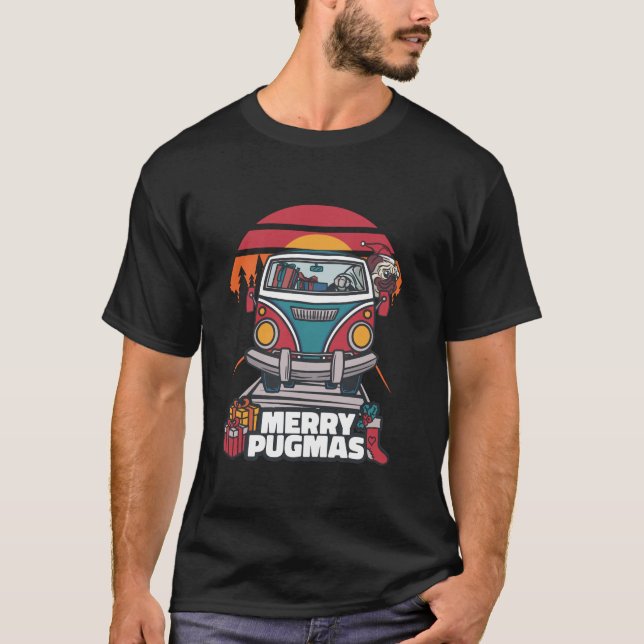 Merry Pugmas T-Shirt, Merry Pugmas-presenter T Shirt (Framsida)
