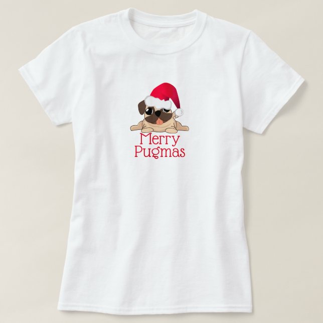 Merry Pugmas Women's Basic T-Shirt (Design framsida)
