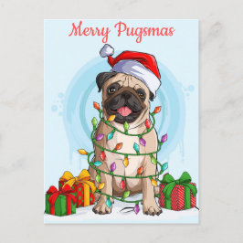 Merry Pugsmas vycard Vykort