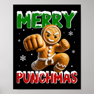 Merry Punchmas Taekwondo Karate Pepparkaksgubbe Mo Poster