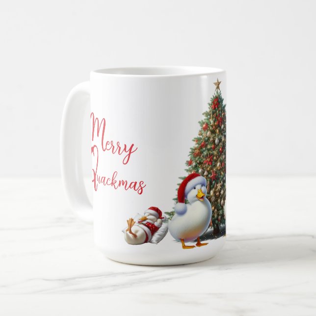 Merry Quackmas Duck Kaffemugg (Framsida vänster)