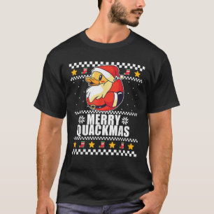MERRY QUACKMAS Funny Santa Anka Ugly jul Mem T Shirt