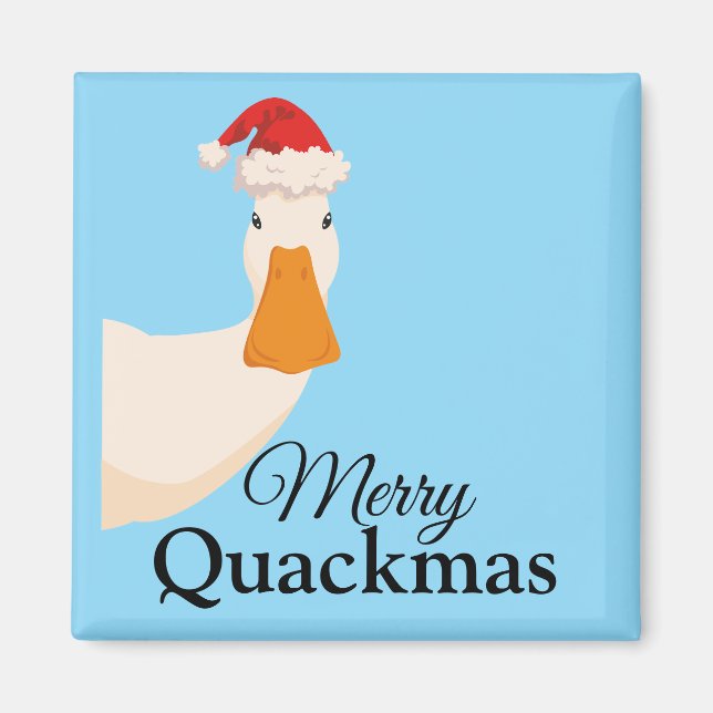 Merry Quackmas-julen, roligt tecknad Anka Magnet (Framsidan)