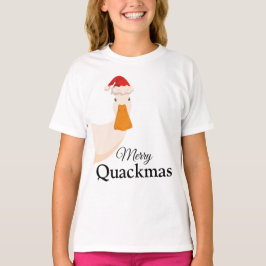 Merry Quackmas-julen, roligt tecknad coola Anka T Shirt