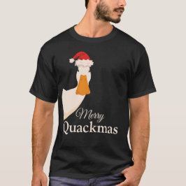 Merry Quackmas-julen, roligt tecknad coola Anka T Shirt