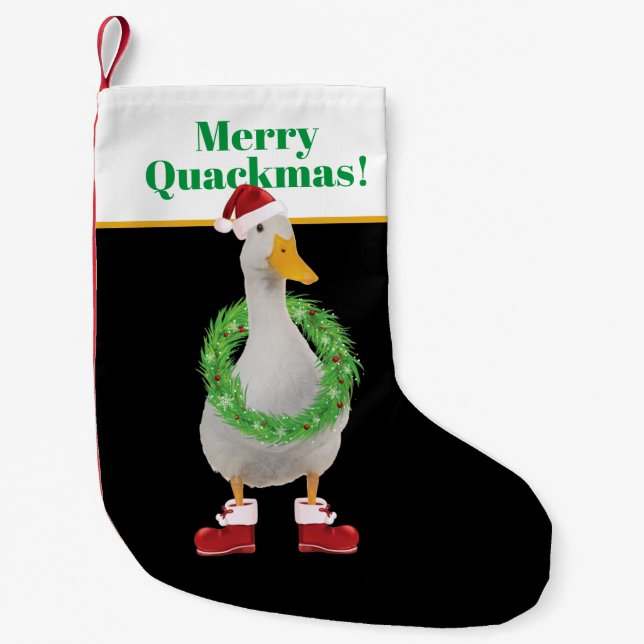 Merry Quackmas Santa Anka Liten Julstrumpa (Framsidan)