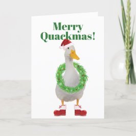 Merry Quackmas Santa Anka-mappat Helgdag-kort Helgkort