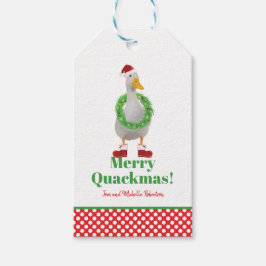 Merry Quackmas Santa Anka Presentetikett