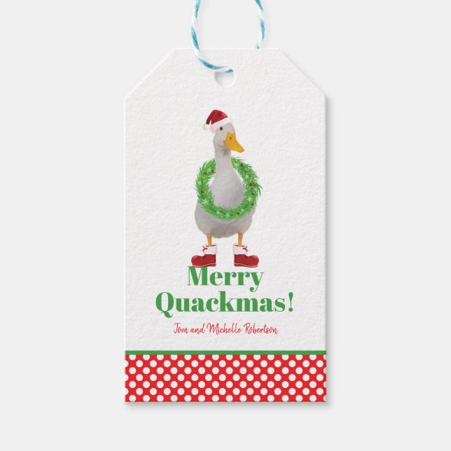 Merry Quackmas Santa Anka Presentetikett (Framsidan)
