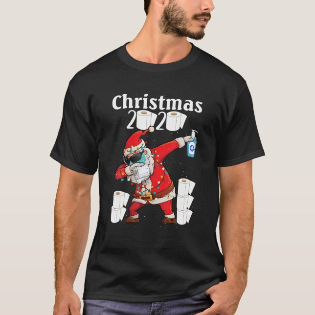 Merry Quarantine christmas 2020 pyjamas family xma T Shirt (Framsida)