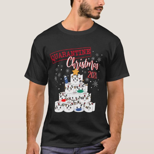 Merry Quarantine jul 2020 Funny Xmask Toilet T Shirt (Framsida)