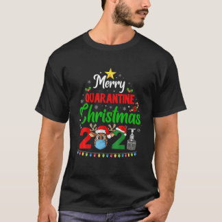 Merry Quarantine jul 2021 Reindeer Funny Fam T Shirt