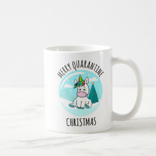 Merry Quarantine jul Unicorn Kaffemugg