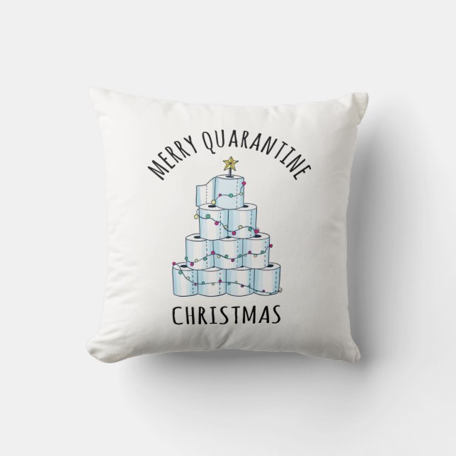 Merry Quarantine Julgran Toilet Papper Kudde (Framsida)