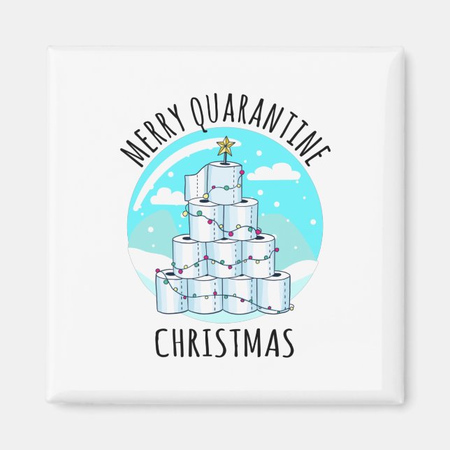 Merry Quarantine Julgran Toilet Papper Magnet (Framsidan)