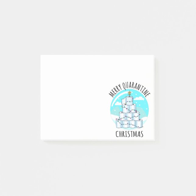 Merry Quarantine Julgran Toilet Papper Post-it Block (Framsida)
