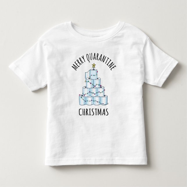 Merry Quarantine Julgran Toilet Papper T Shirt (Framsida)