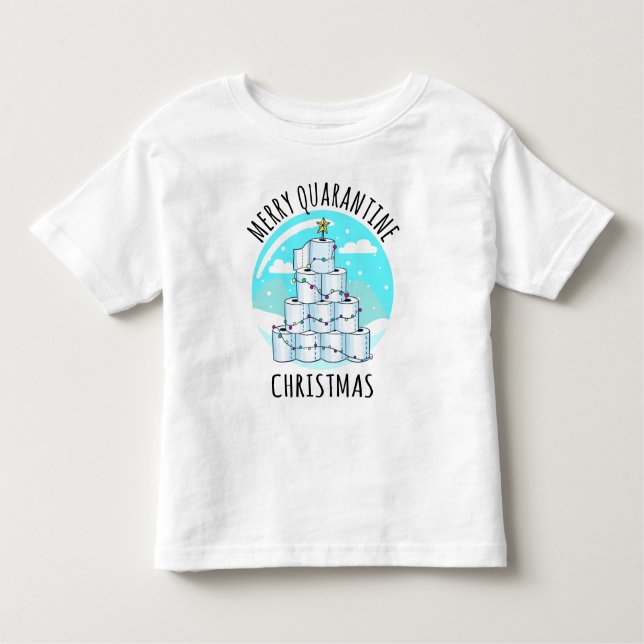 Merry Quarantine Julgran Toilet Papper T Shirt (Framsida)