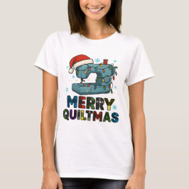 Merry Quiltmas Sewing Machine  T Shirt