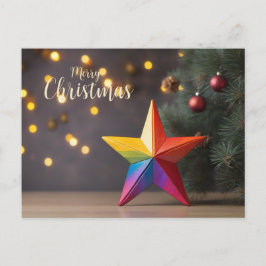 Merry Rainbow Colorful jul Star Helg Vykort