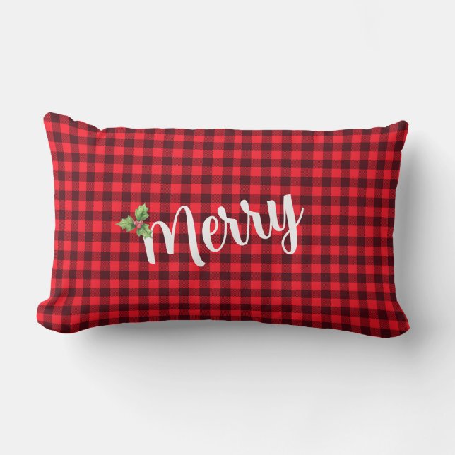 Merry - Red and Black Buffalo Play Lumbarkudde (Framsida)