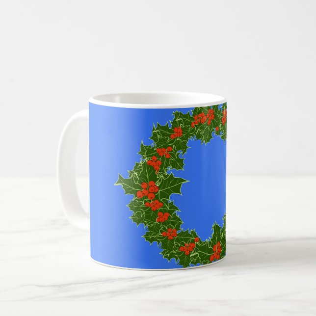 Merry Red Berry & Holly Wandeand till jul Kaffemugg (Framsida vänster)