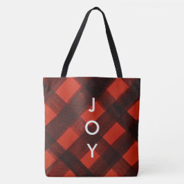 MERRY Red Black Play Tartan Jul Helgdag Tygkasse