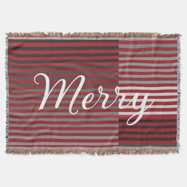 Merry -Red, Gray, Black, White Stripes Filt (Framsidan)