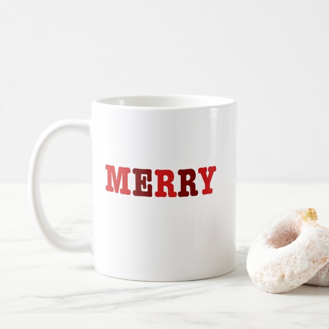 Merry Red Jul Coffee Mugg (Med munk)
