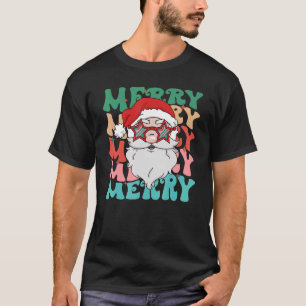 Merry Retro Groovy Jultomten Julafton Team Santa C T Shirt