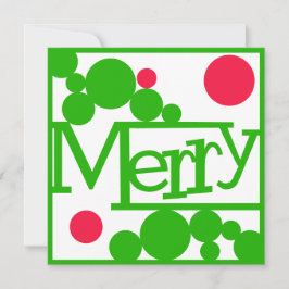 Merry Retro Modern Bubbles Square Julkort
